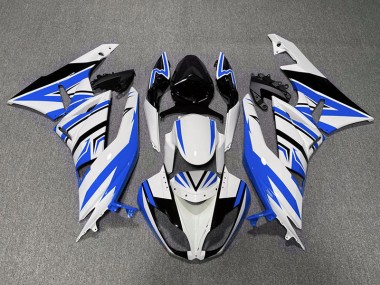 Aftermarket 2009-2012 Blue White and Black Zag Kawasaki ZX6R Motorcycle Fairings
