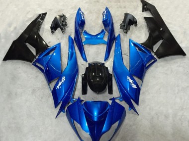 Aftermarket 2009-2012 Blue and Black Ninja Kawasaki ZX6R Motorcycle Fairings