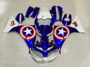 Aftermarket 2009-2012 Captain America Yamaha R1 Motorcycle Fairings