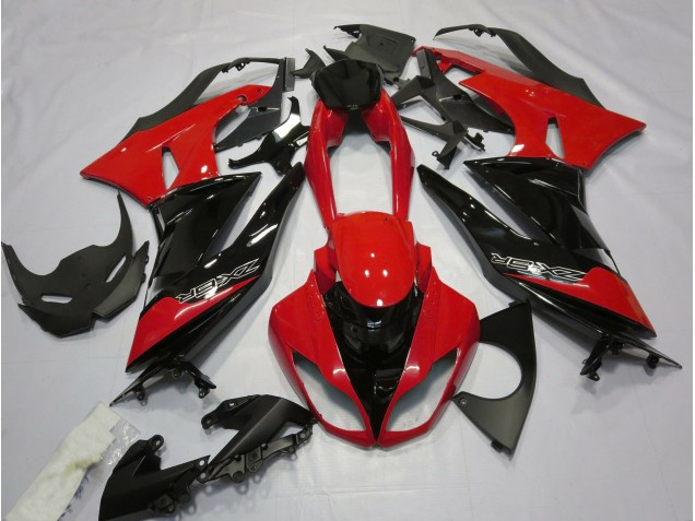 Aftermarket 2009-2012 Gloss Red and Black Kawasaki ZX6R Motorcycle Fairings Aftermarket 2009-2012 Gloss Red and Black Kawasaki ZX6R Motorcycle Fairings