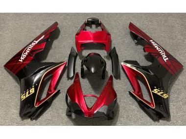 Aftermarket 2009-2012 Gloss Red and Black Triumph Daytona 675 Motorcycle Fairings