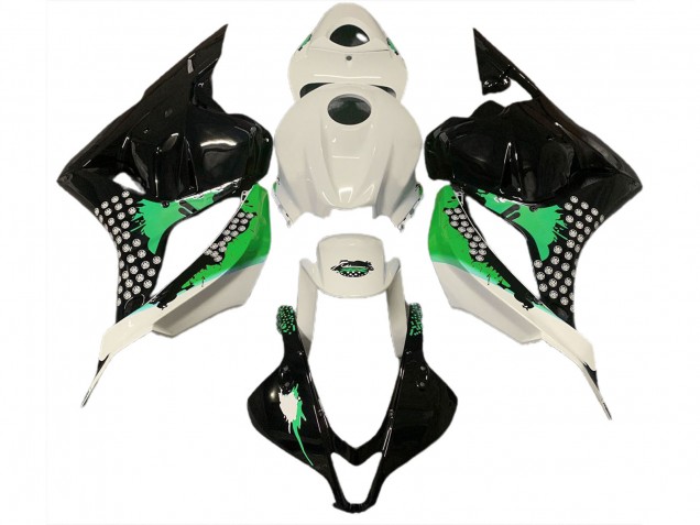 Aftermarket 2009-2012 Gloss White & Green Splatter Honda CBR600RR Motorcycle Fairings Aftermarket 2009-2012 Gloss White & Green Splatter Honda CBR600RR Motorcycle Fairings
