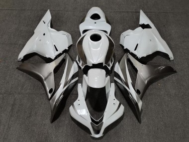 Aftermarket 2009-2012 Gloss White and Silver Honda CBR600RR Fairings
