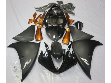 Aftermarket 2009-2012 Matte Black & Orange Yamaha R1 Fairings