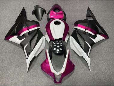 Aftermarket 2009-2012 Matte Black and Pink Star Honda CBR600RR Motorcycle Fairings