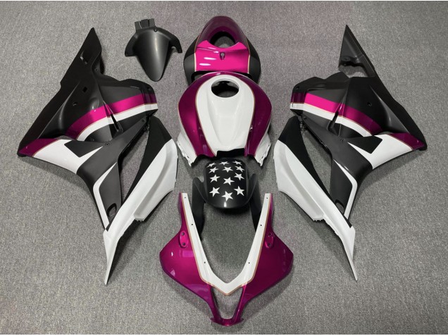 Aftermarket 2009-2012 Matte Black and Pink Star Honda CBR600RR Motorcycle Fairings Aftermarket 2009-2012 Matte Black and Pink Star Honda CBR600RR Motorcycle Fairings