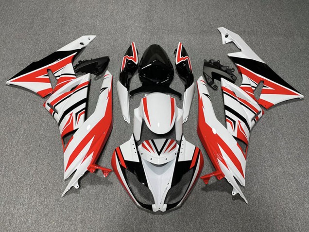 Aftermarket 2009-2012 Red White and Black Zag Kawasaki ZX6R Motorcycle Fairings Aftermarket 2009-2012 Red White and Black Zag Kawasaki ZX6R Motorcycle Fairings