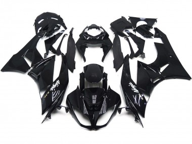 Aftermarket 2009-2012 Slick Gloss Black Kawasaki ZX6R Motorcycle Fairings