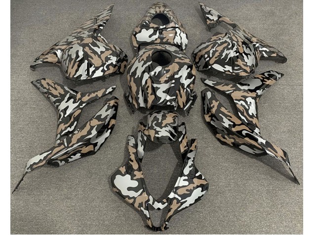 Aftermarket 2009-2012 Tan and Silver Camo Honda CBR600RR Motorcycle Fairings Aftermarket 2009-2012 Tan and Silver Camo Honda CBR600RR Motorcycle Fairings