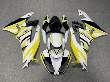Aftermarket 2009-2012 Yellow White and Black Zag Kawasaki ZX6R Motorcycle Fairings