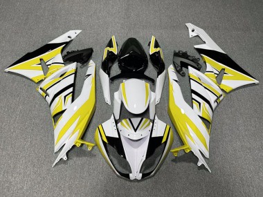 Aftermarket 2009-2012 Yellow White and Black Zag Kawasaki ZX6R Motorcycle Fairings