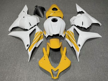 Aftermarket 2009-2012 Yellow and White Side Stripe Honda CBR600RR Fairings