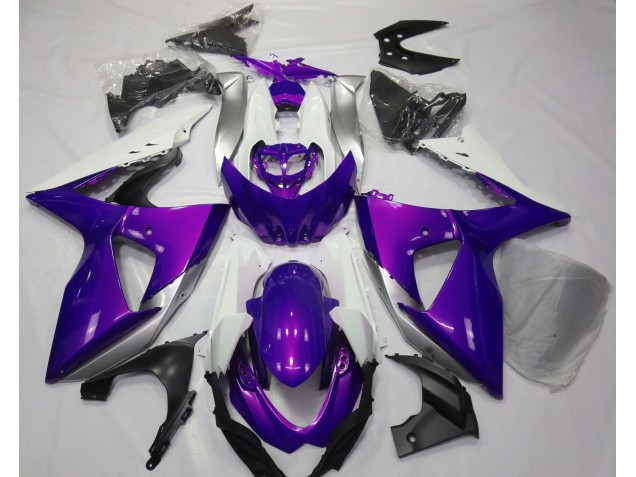 Aftermarket 2009-2016 Gloss Purple & White Suzuki GSXR 1000 Motorcycle Fairings Aftermarket 2009-2016 Gloss Purple & White Suzuki GSXR 1000 Motorcycle Fairings