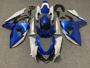 Aftermarket 2009-2016 Light Blue & White Suzuki GSXR 1000 Motorcycle Fairings