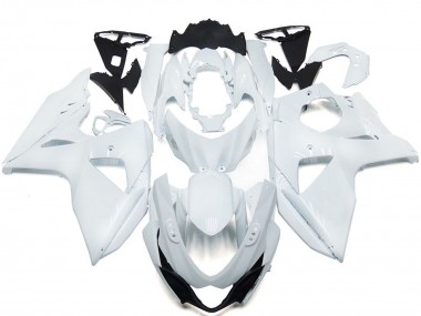 Aftermarket 2009-2016 Solid Gloss white with Silver Suzuki GSXR 1000 Motorcycle Fairings