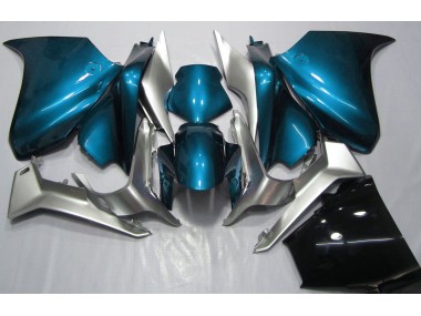 Aftermarket 2010-2013 Light Blue and Silver Honda VFR1200 Motorcycle Fairings