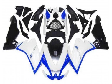 Aftermarket 2010-2015 Gloss White & Blue Aprilia RSV4 1000 Motorcycle Fairings