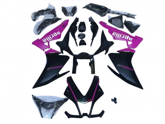 Aftermarket 2010-2015 Matte Black & Pink Aprilia RSV4 1000 Motorcycle Fairings Aftermarket 2010-2015 Matte Black & Pink Aprilia RSV4 1000 Motorcycle Fairings