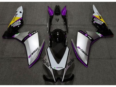 Aftermarket 2010-2015 Silver Pirelli & Purple Aprilia RSV4 1000 Motorcycle Fairings
