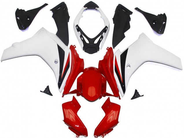 Aftermarket 2011-2012 Red and White Gloss Honda CBR600F Motorcycle Fairings