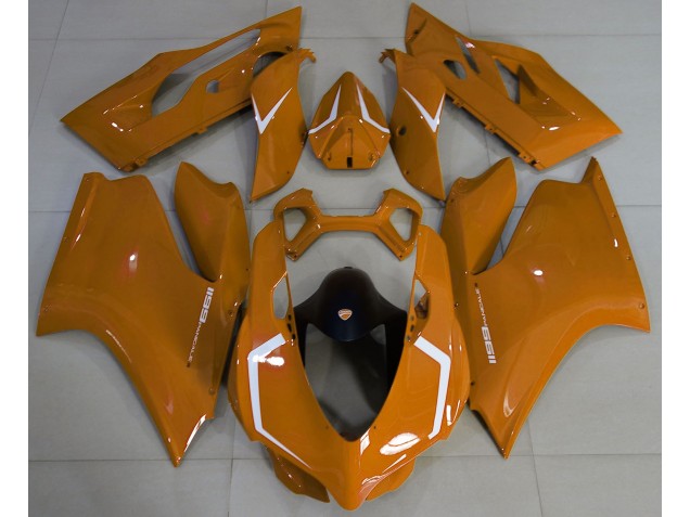 Aftermarket Gloss Orange & White Ducati 1199 Motorcycle Fairings Aftermarket Gloss Orange & White Ducati 1199 Motorcycle Fairings