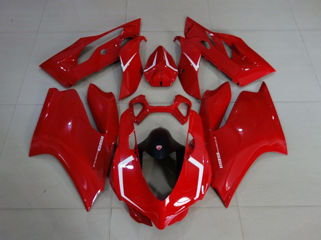 Aftermarket Gloss Red & White Ducati 1199 Motorcycle Fairings Aftermarket Gloss Red & White Ducati 1199 Motorcycle Fairings