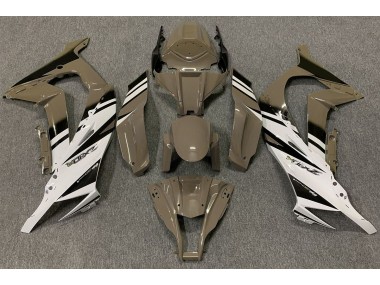 Aftermarket 2011-2015 Gloss Brown & White Kawasaki ZX10R Motorcycle Fairings