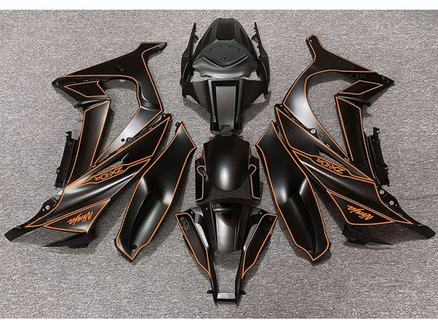 Aftermarket 2011-2015 Matte Black & Orange Lining Kawasaki ZX10R Motorcycle Fairings Aftermarket 2011-2015 Matte Black & Orange Lining Kawasaki ZX10R Motorcycle Fairings