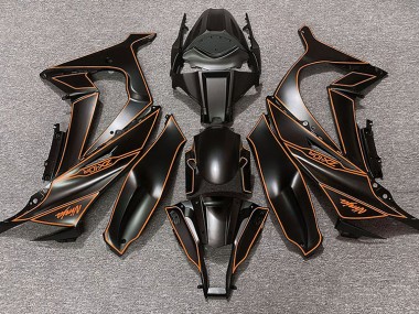 Aftermarket 2011-2015 Matte Black & Orange Lining Kawasaki ZX10R Motorcycle Fairings
