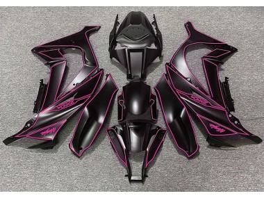 Aftermarket 2011-2015 Matte Black & Pink Lining Kawasaki ZX10R Motorcycle Fairings