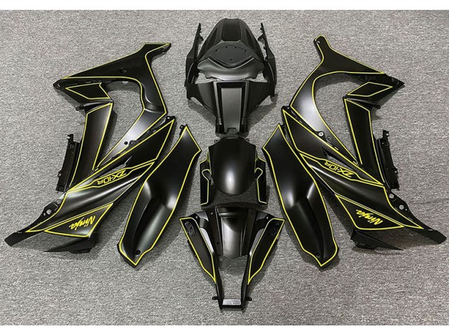 Aftermarket 2011-2015 Matte Black & Yellow Lining Kawasaki ZX10R Motorcycle Fairings Aftermarket 2011-2015 Matte Black & Yellow Lining Kawasaki ZX10R Motorcycle Fairings