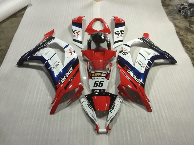 Aftermarket 2011-2015 Red blue and White Race Kawasaki ZX10R Motorcycle Fairings Aftermarket 2011-2015 Red blue and White Race Kawasaki ZX10R Motorcycle Fairings