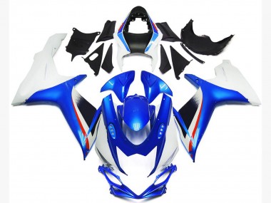Aftermarket 2011-2020 Deep Blue and Gloss White Style Suzuki GSXR 600-750 Motorcycle Fairings
