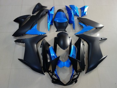 Aftermarket 2011-2020 Matte Black & Bright Blue Suzuki GSXR 600-750 Motorcycle Fairings
