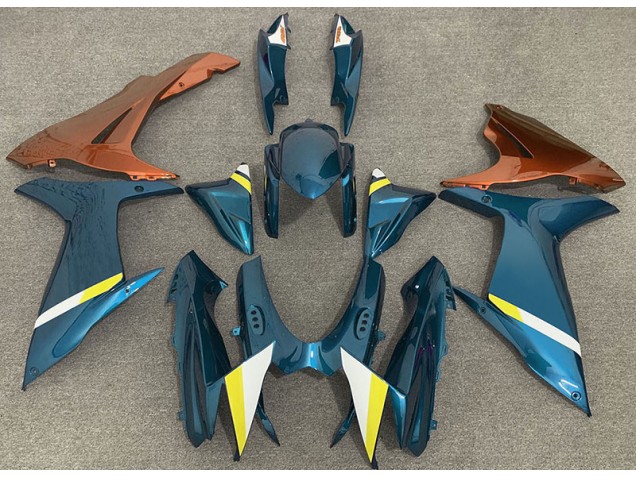 Aftermarket 2011-2020 Gloss Light Blue and Orange Suzuki GSXR 600-750 Motorcycle Fairings Aftermarket 2011-2020 Gloss Light Blue and Orange Suzuki GSXR 600-750 Motorcycle Fairings