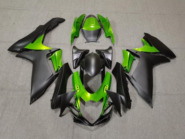 Aftermarket 2011-2020 Matte Black and Green Suzuki GSXR 600-750 Motorcycle Fairings Aftermarket 2011-2020 Matte Black and Green Suzuki GSXR 600-750 Motorcycle Fairings