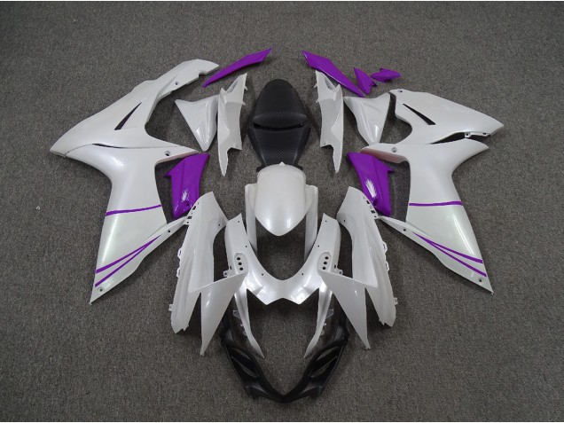 Aftermarket 2011-2020 Pearl White and Purple Suzuki GSXR 600-750 Motorcycle Fairings Aftermarket 2011-2020 Pearl White and Purple Suzuki GSXR 600-750 Motorcycle Fairings