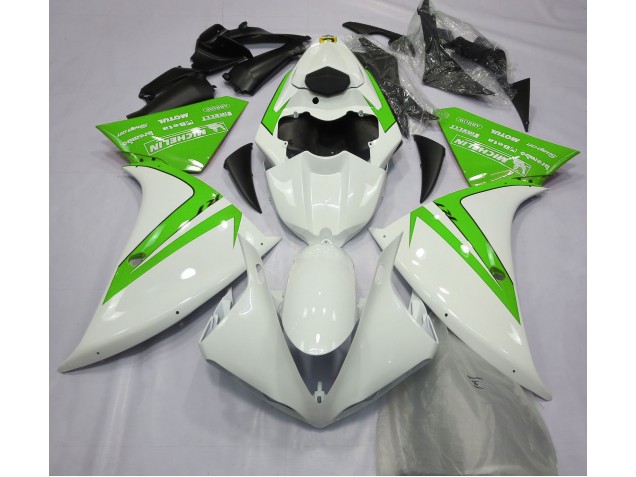Aftermarket 2012-2014 Gloss White and Green Yamaha R1 Motorcycle Fairings Aftermarket 2012-2014 Gloss White and Green Yamaha R1 Motorcycle Fairings
