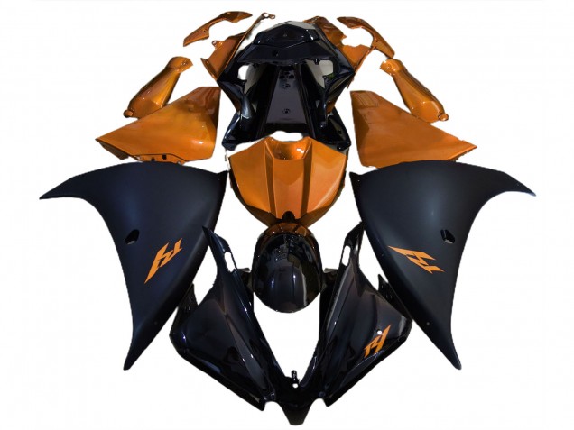 Aftermarket 2012-2014 Matte Black and Orange Yamaha R1 Motorcycle Fairings Aftermarket 2012-2014 Matte Black and Orange Yamaha R1 Motorcycle Fairings