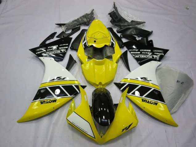 Aftermarket 2012-2014 Yellow And White Yamaha R1 Motorcycle Fairings Aftermarket 2012-2014 Yellow And White Yamaha R1 Motorcycle Fairings
