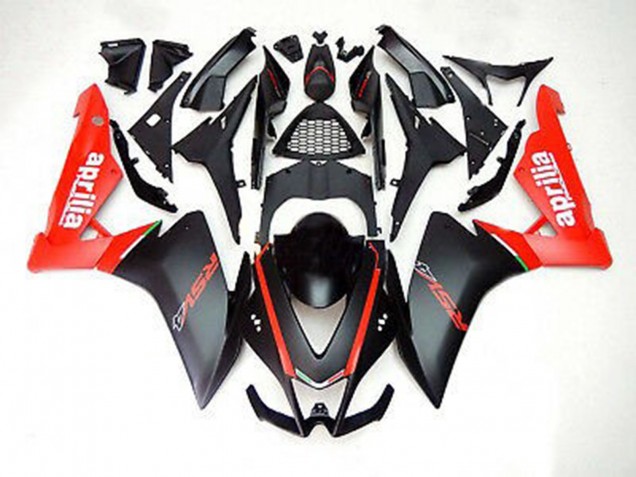 Aftermarket 2012-2015 Matte Black and Red Aprilia RS4 125 Motorcycle Fairings