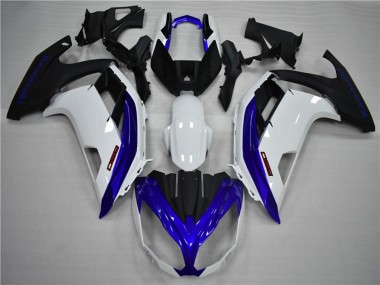 Aftermarket 2012-2016 Blue and White Kawasaki Ninja 650R Motorcycle Fairings