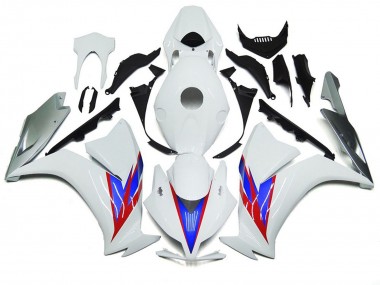 Aftermarket 2012-2016 Gloss White and Silver Honda CBR1000RR Fairings