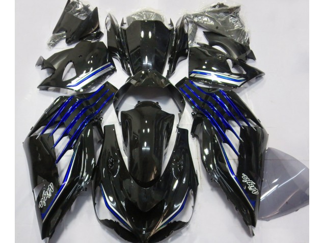 Aftermarket 2012-2019 Gloss Black & Blue Kawasaki ZX14R Fairings