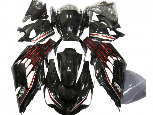 Aftermarket 2012-2019 Gloss Black & Red Kawasaki ZX14R Motorcycle Fairings Aftermarket 2012-2019 Gloss Black & Red Kawasaki ZX14R Motorcycle Fairings