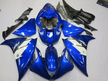 Aftermarket 2013-2014 Blue and White Yamaha R1 Motorcycle Fairings