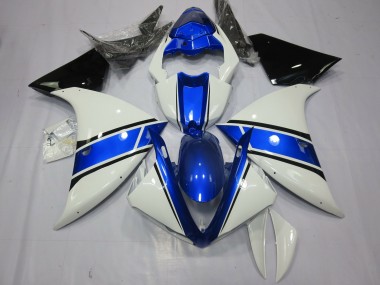 Aftermarket 2013-2014 White and Blue Design Yamaha R1 Fairings