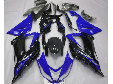 Aftermarket 2013-2018 Black and Blue Kawasaki ZX6R Motorcycle Fairings