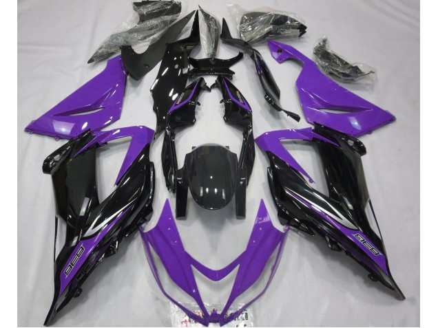 Aftermarket 2013-2018 Black and Purple Kawasaki ZX6R Motorcycle Fairings