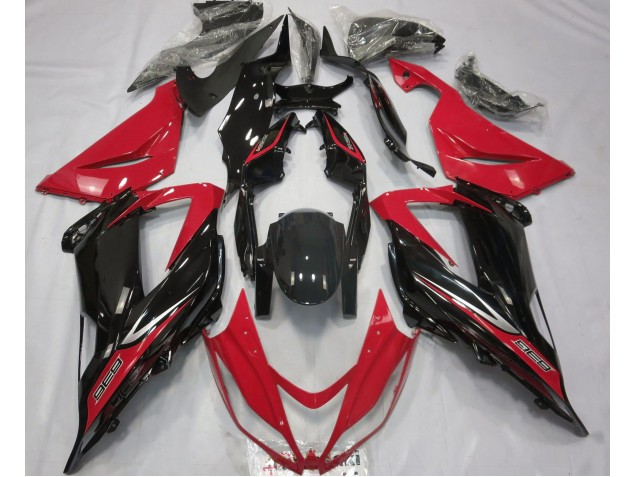 Aftermarket 2013-2018 Black and Red Kawasaki ZX6R Motorcycle Fairings